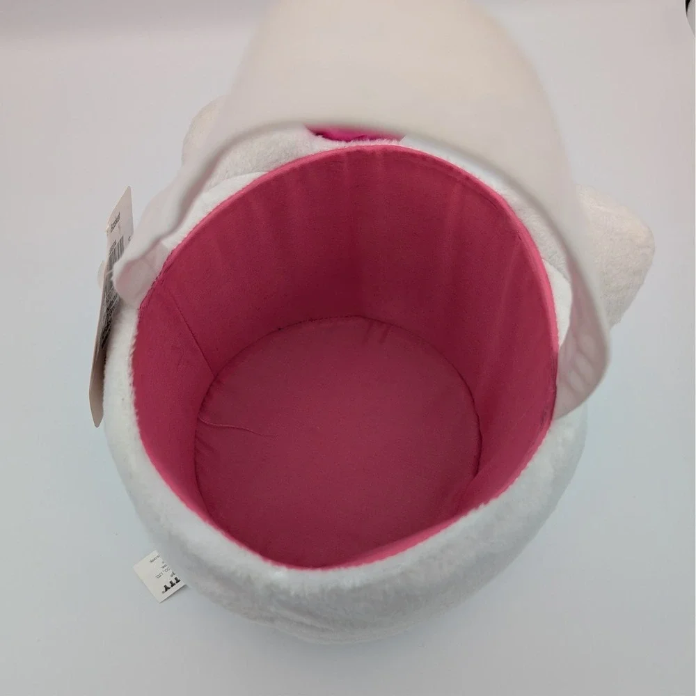 Sanrio Hello Kitty Plush Easter Basket Pink Bow White Faux Fur Character Bucket